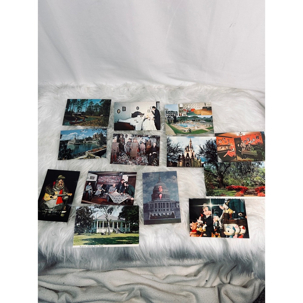 Vintage Postcard Lot Disney World Country Bear Historical Sites 12 Pieces